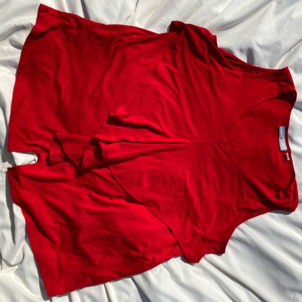 Avenue studio red ruffled tank